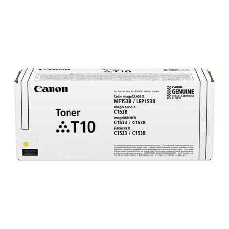 Canon T10 Yellow Original Toner Cartridge for imageCLASS X MF1538 / LBP1538, C1538, imageRUNNER C1533 / C1538, i-Sensys X C1533/ C1538