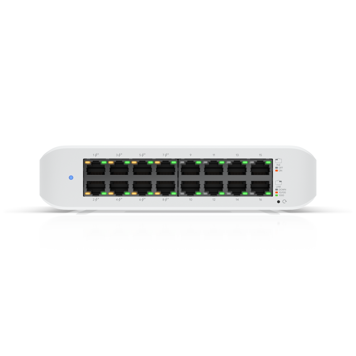 Ubiquiti UniFi Switch Lite 16 PoE, 16 Gigabit Ports, 8 PoE+, 45W PoE Budget, Fanless atomoffice