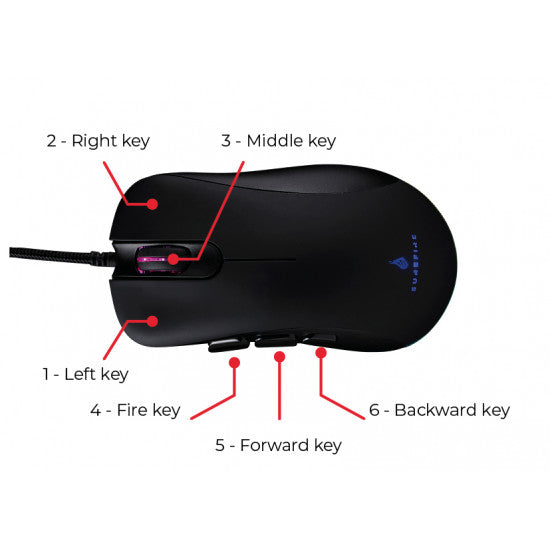 SureFire Condor Claw Gaming 8 Button Mouse with RGB