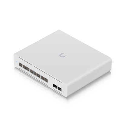 Ubiquiti UniFi Switch Pro XG 8 PoE, 8 x 10 GbE PoE++, 2 x 10G SFP+, 155W PoE, Layer 3, Desktop or Wall atomoffice