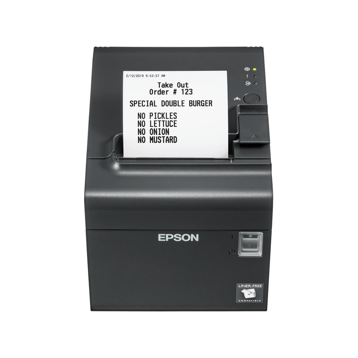 Epson TM-L90LF Liner-Free Thermal Label and Receipt Printer, up to 170 mm/sec atomoffice