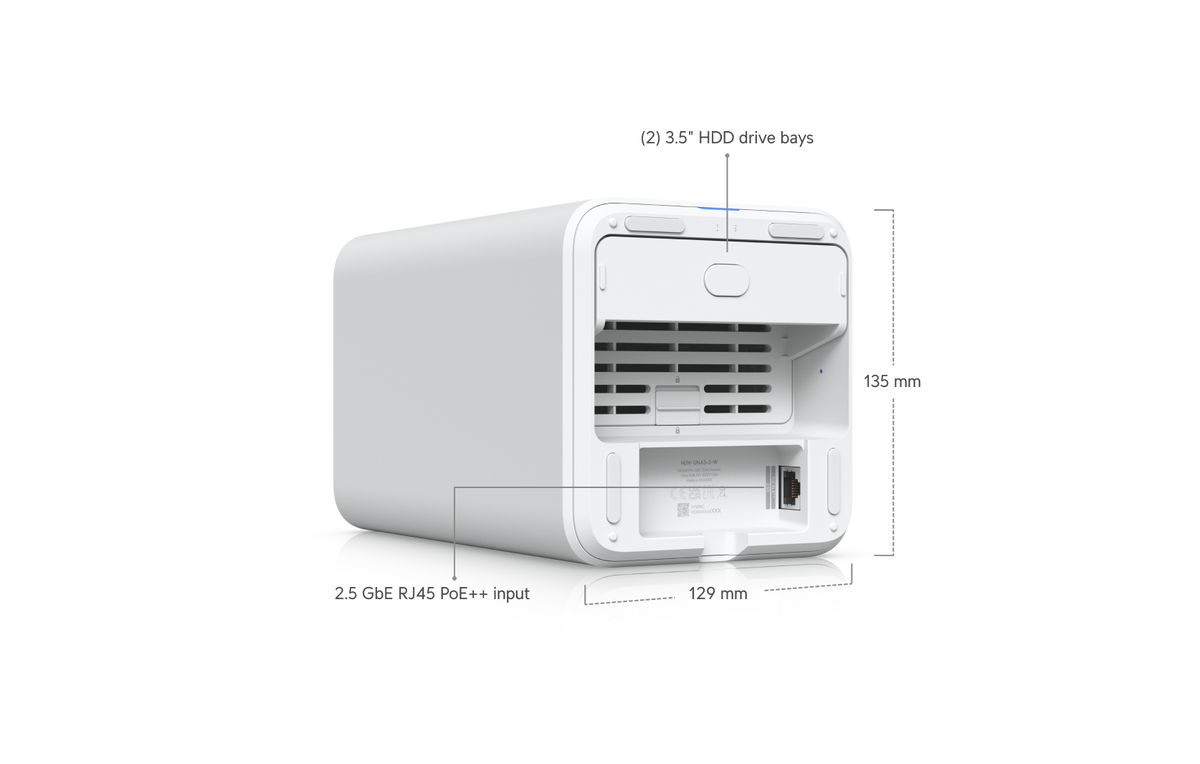Ubiquiti UNAS 2 White UNAS-2-W view 1 atomoffice