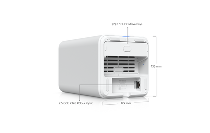 Ubiquiti UNAS 2 White UNAS-2-W view 1 atomoffice
