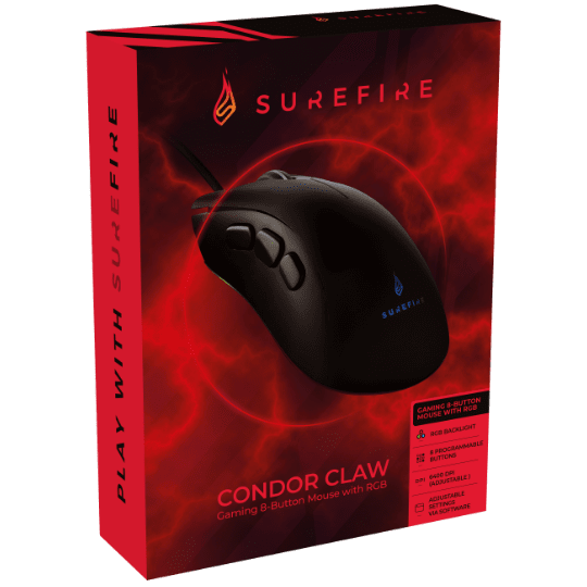 SureFire Condor Claw Gaming 8 Button Mouse with RGB