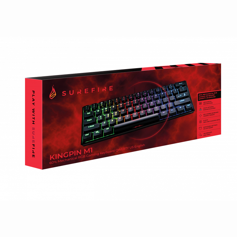 SureFire KingPin M1 60% Mechanical Gaming RGB Keyboard QWERTY US English