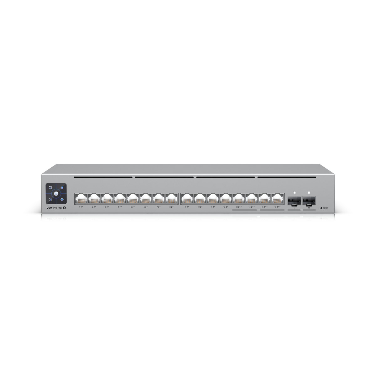 Ubiquiti UniFi Switch Pro Max 16 PoE, 16 Ports with 2.5 GbE, 180W PoE++, 10G SFP+, Layer 3, Fanless atomoffice