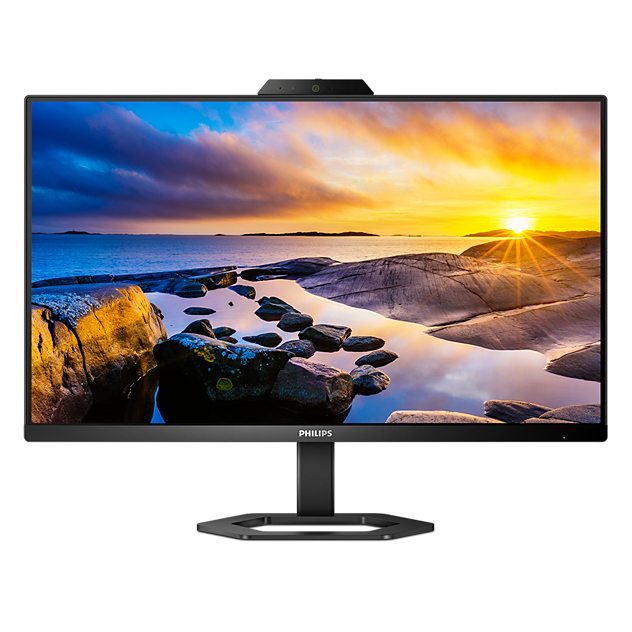 Philips 24" 24E1N5300HE Flat FHD Monitor IPS Panel 75Hz - DP, HDMI, USB-C with Windows Hello Pop-up Webcam and Speakers atomoffice