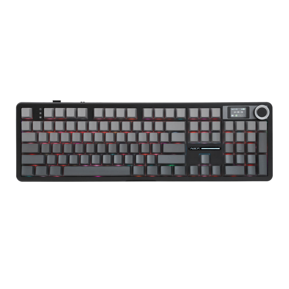 AULA F108 Pro Mechanical Gaming Keyboard RGB 104 Keys Tri-Mode Wireless,Bluetooth,Wired Linear Switch atomoffice