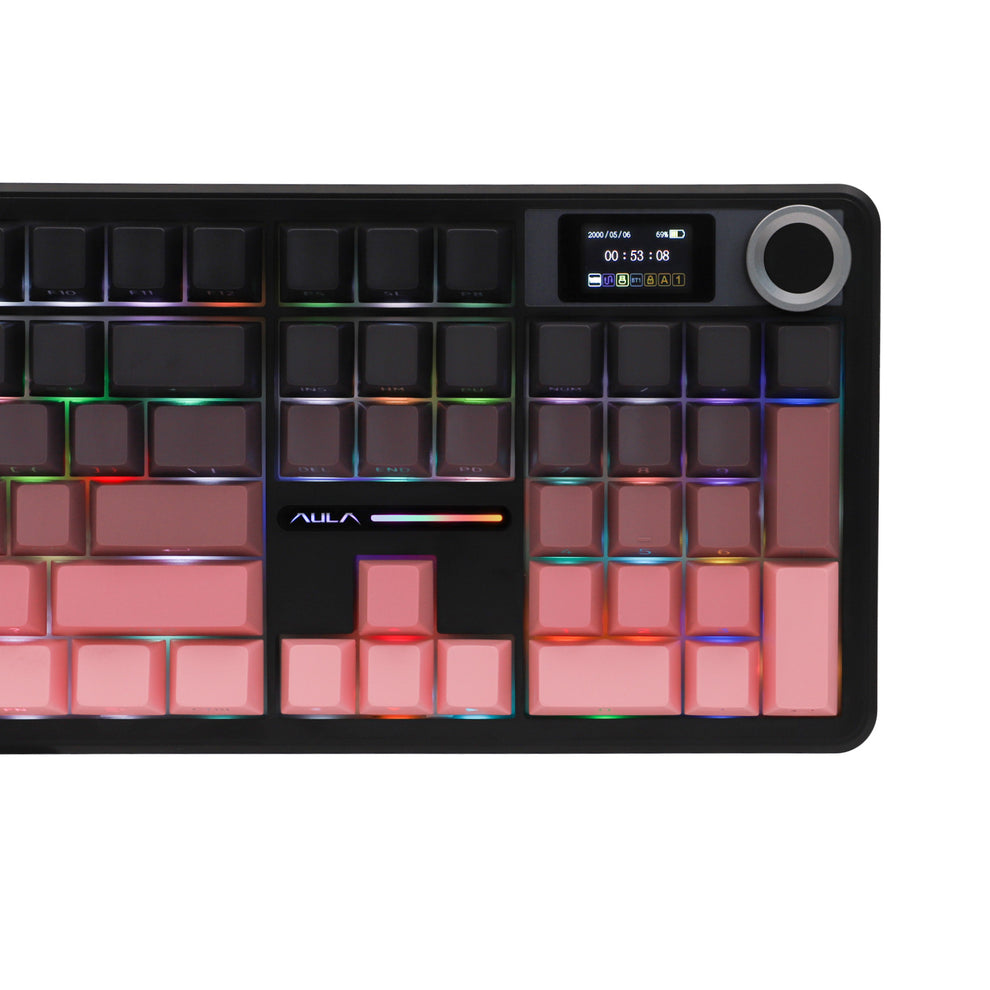 AULA F108 Pro Mechanical Gaming Keyboard RGB 104 Keys Tri-Mode Wireless,Bluetooth,Wired Linear Switch atomoffice