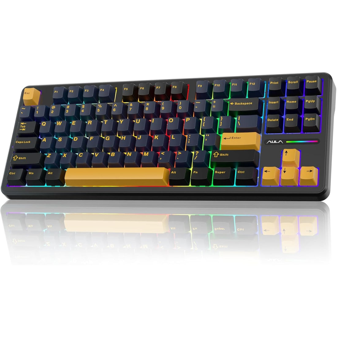 AULA F87 Mechanical Gaming Keyboard RGB 87 Keys Tri-Mode Wireless,Bluetooth,Wired Linear Switch atomoffice