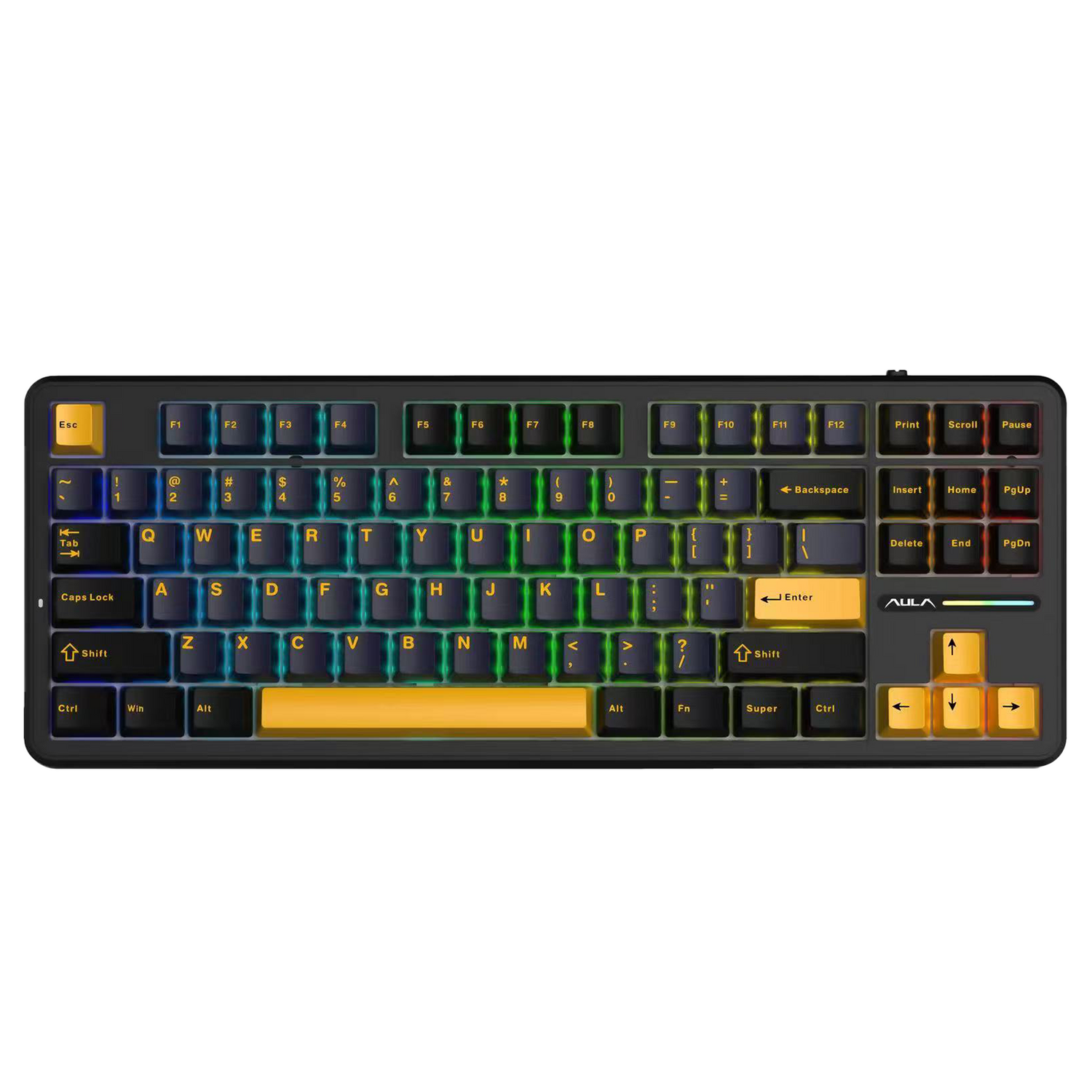 AULA F87 Mechanical Gaming Keyboard RGB 87 Keys Tri-Mode Wireless,Bluetooth,Wired Linear Switch atomoffice