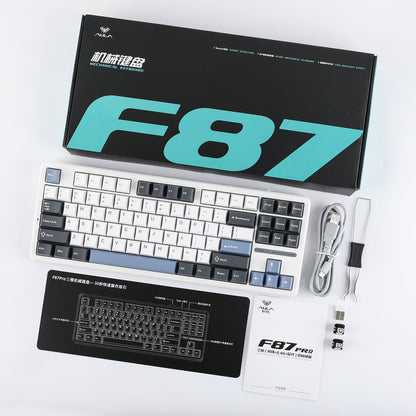 AULA F87 Mechanical Gaming Keyboard RGB 87 Keys Tri-Mode Wireless,Bluetooth,Wired Linear Switch atomoffice