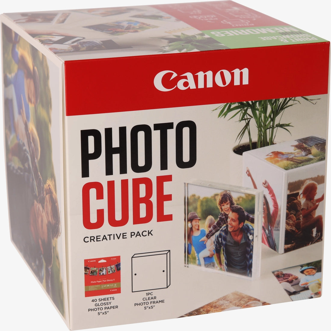 Canon Photo Cube and Frame + PP-201 5x5 Photo Paper Plus Glossy II 40 sheets - Creative Pack atomoffice