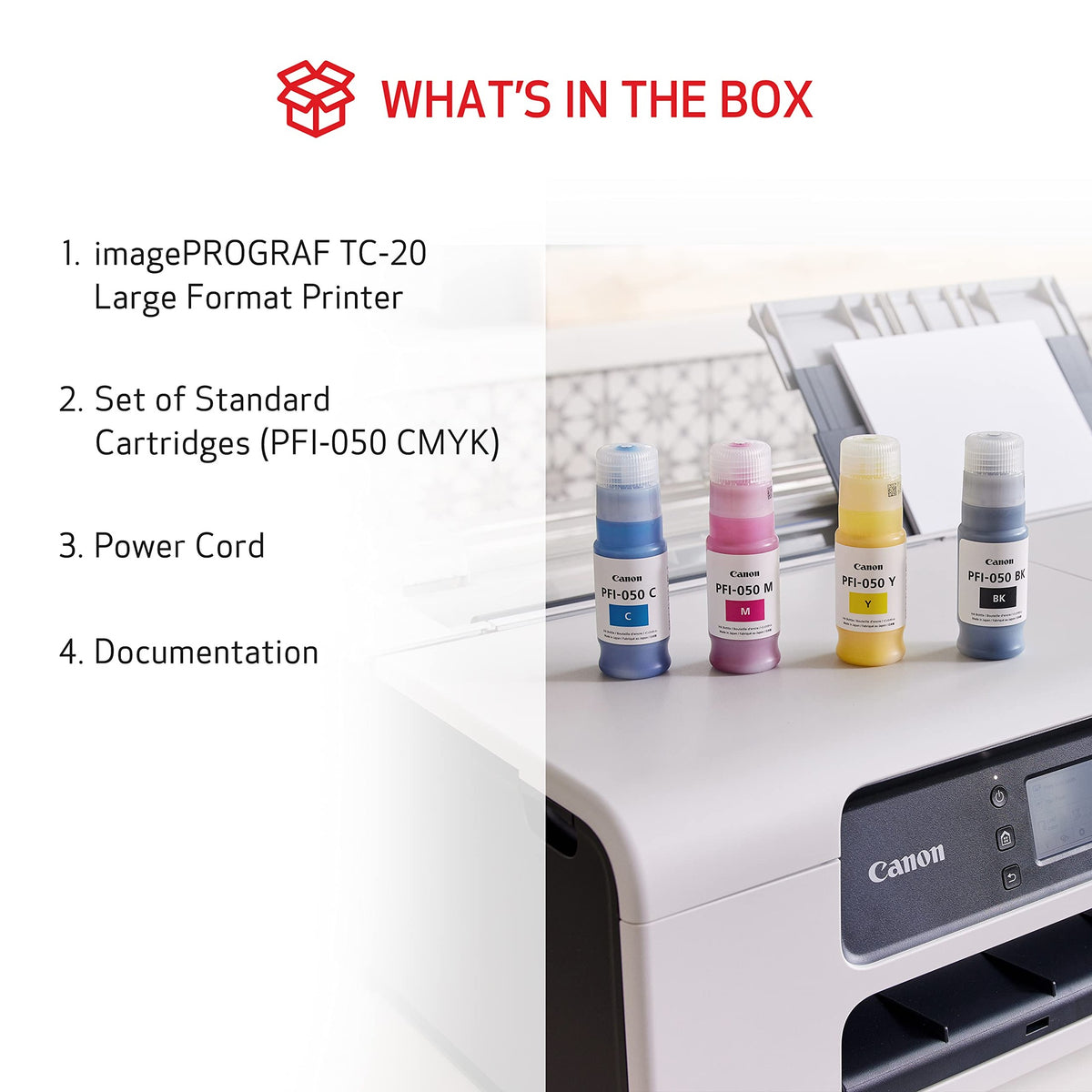 Canon imagePROGRAF TC20 Large Format Desktop Plotter - 24" Roll, A3/A4 Feeder atomoffice
