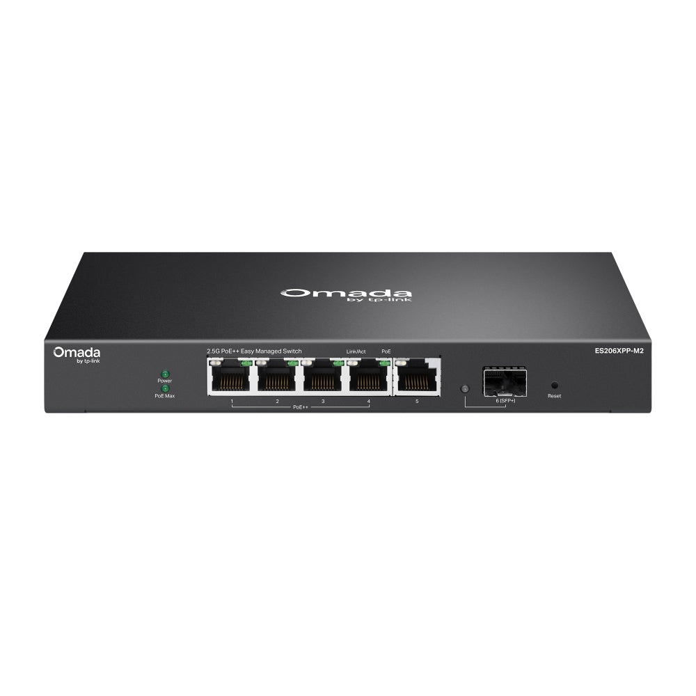 TP-Link Omada ES206XPP-M2 Easy Managed PoE++ Switch, 5× 2.5 Gbps Ports, 10 Gbps SFP+, 120 W PoE Budget atomoffice