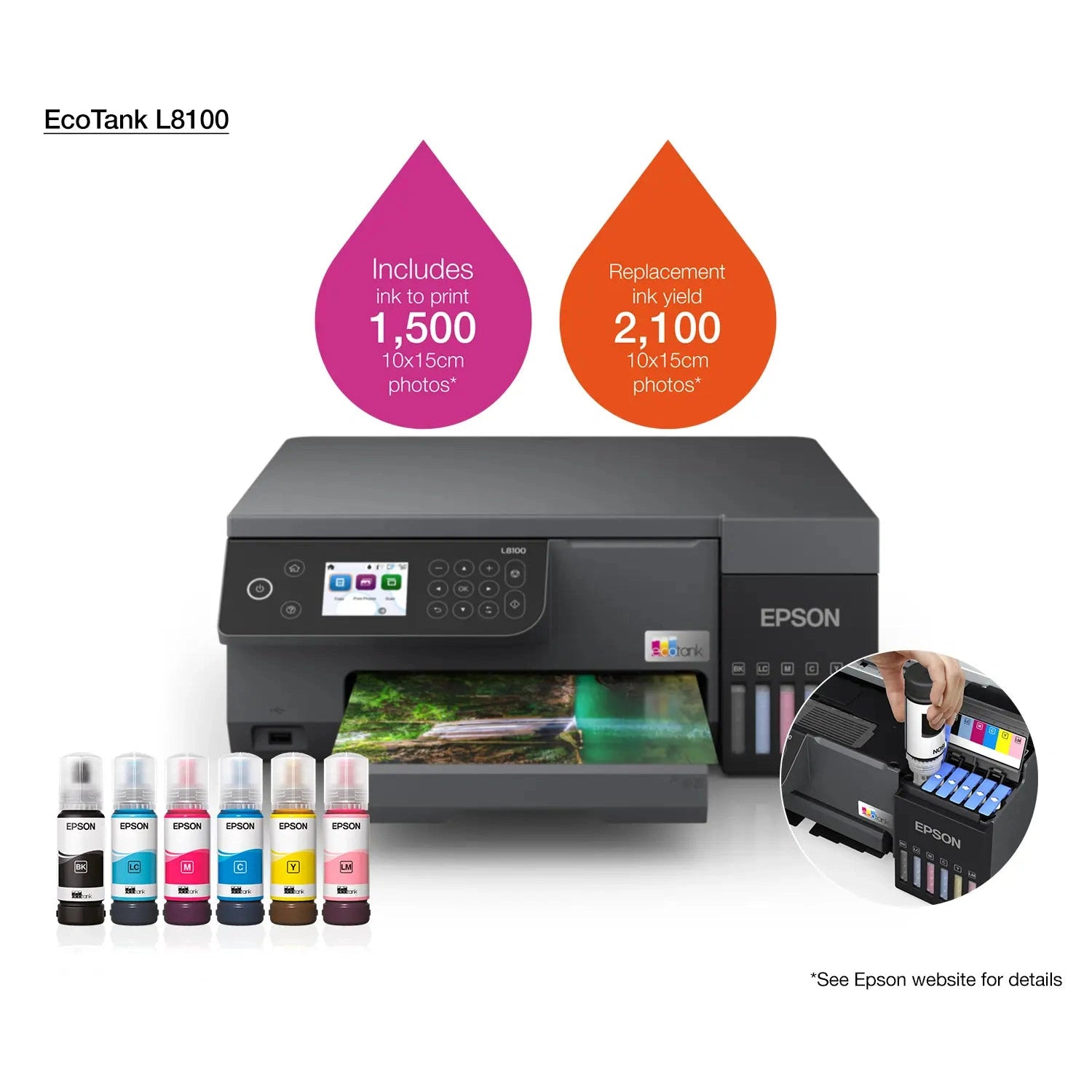 EPSON EcoTank L8100 3 in 1 Colour Ink Printer