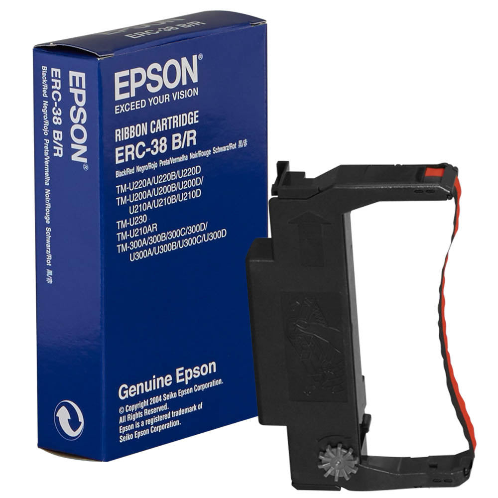 Epson ERC38BR Black / Red Ribbon Cartridge | for TM-U220A series , TM-U230A series - S015376