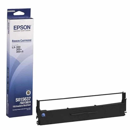 Epson LX-350 Black Ribbon Cartridge | for LX-300+II Series and LX-350 Series - C13S015637 atomoffice