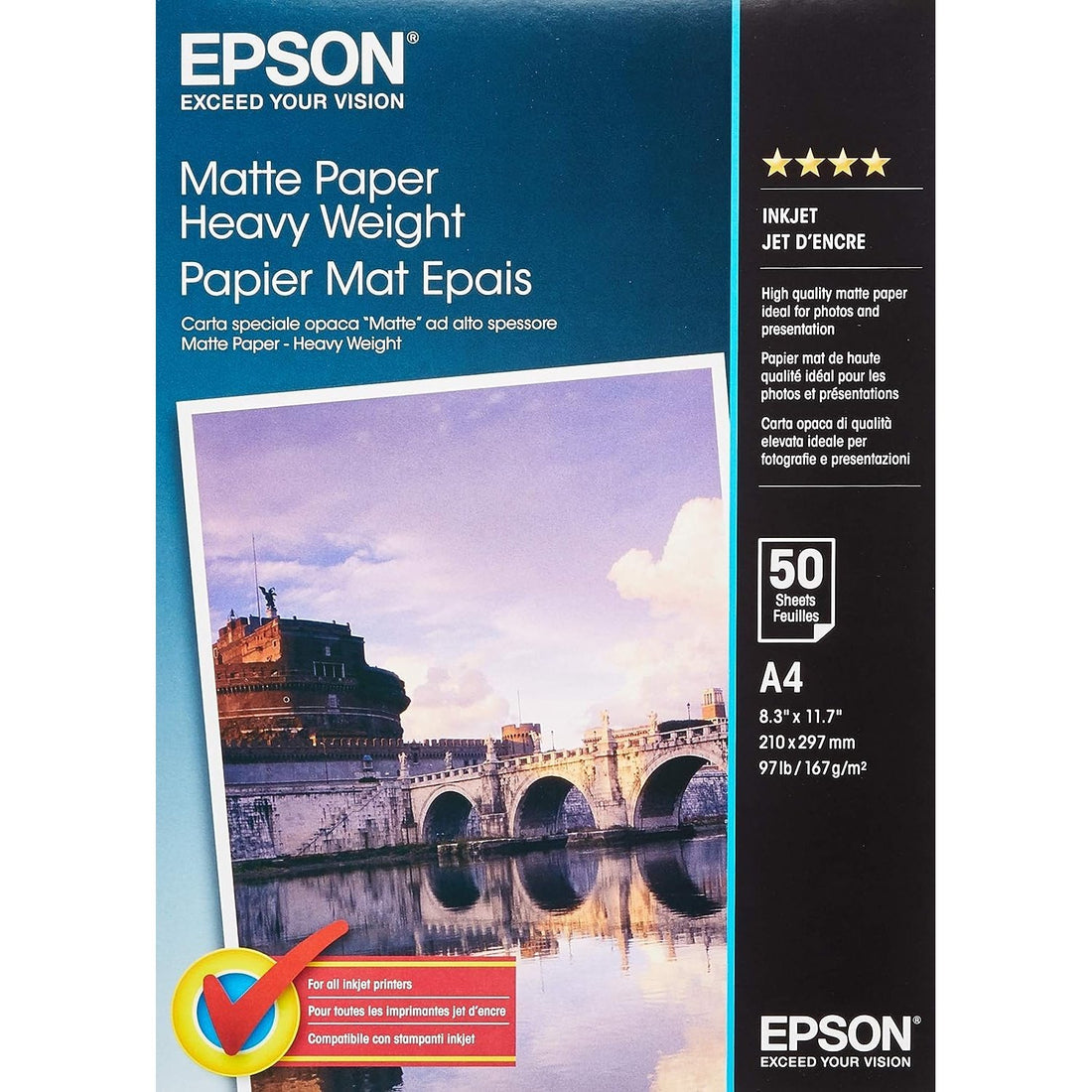 Epson Matte Paper Heavy Weight, A4 50 sheets S041256 atomoffice
