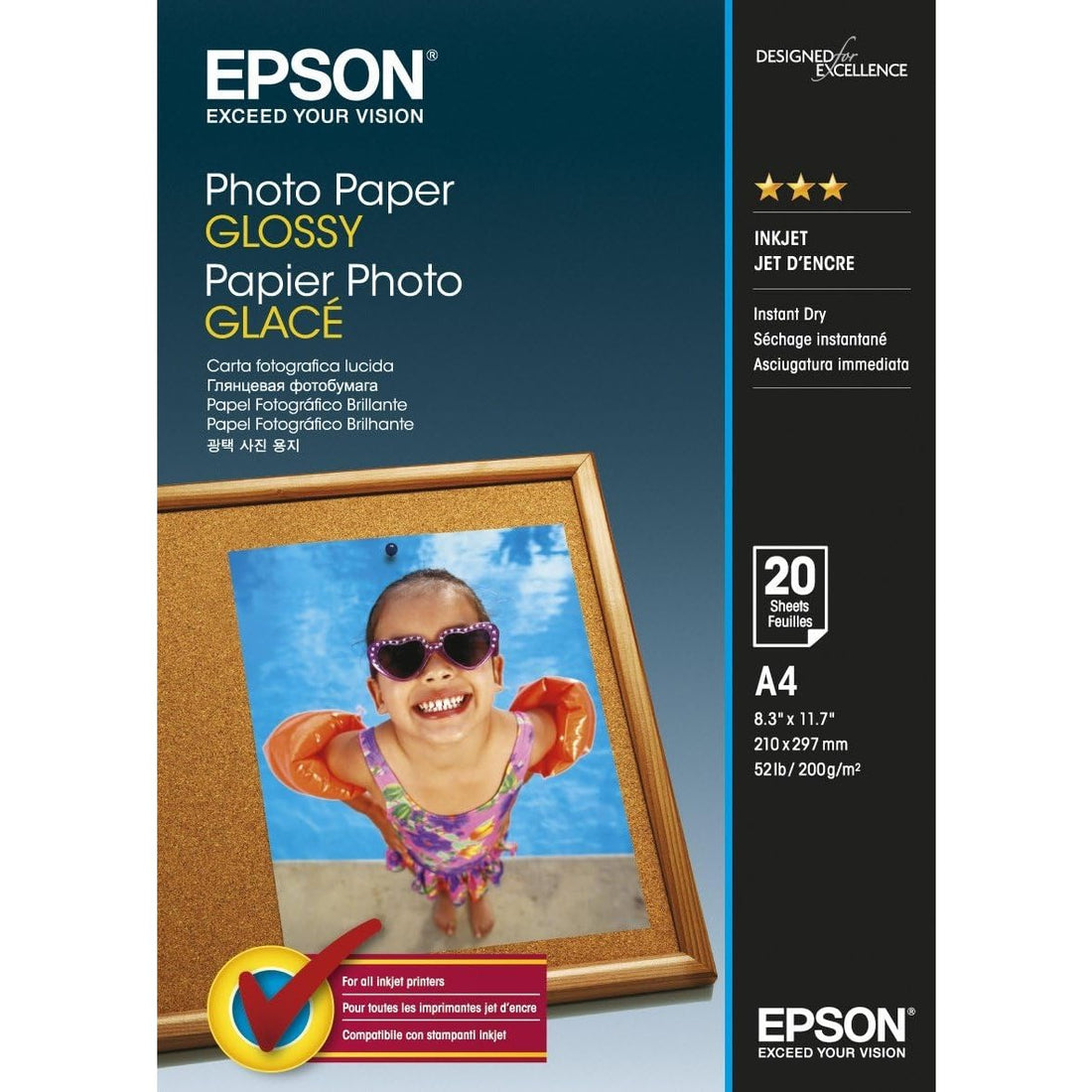 Epson Photo Paper Glossy, A4 20 sheets C13S042538 atomoffice
