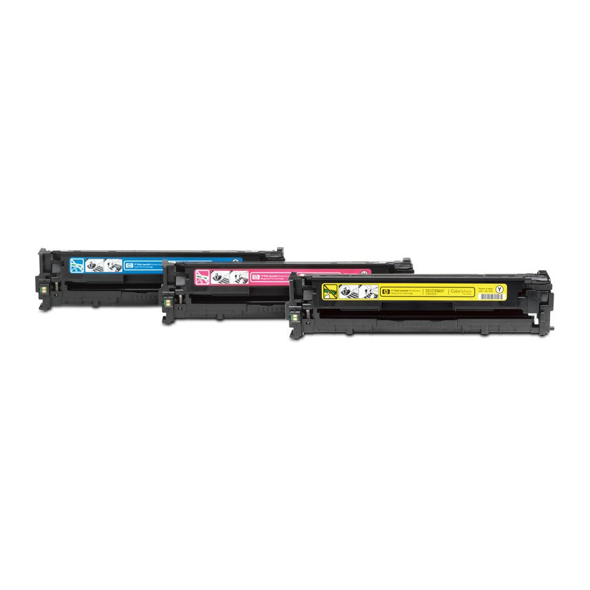 HP 125A 3-Pack Original Color Toner Cartridge for HP Color LaserJet CP1515n, CP1518ni, CP1215, MFP CM1312 Printers atomoffice