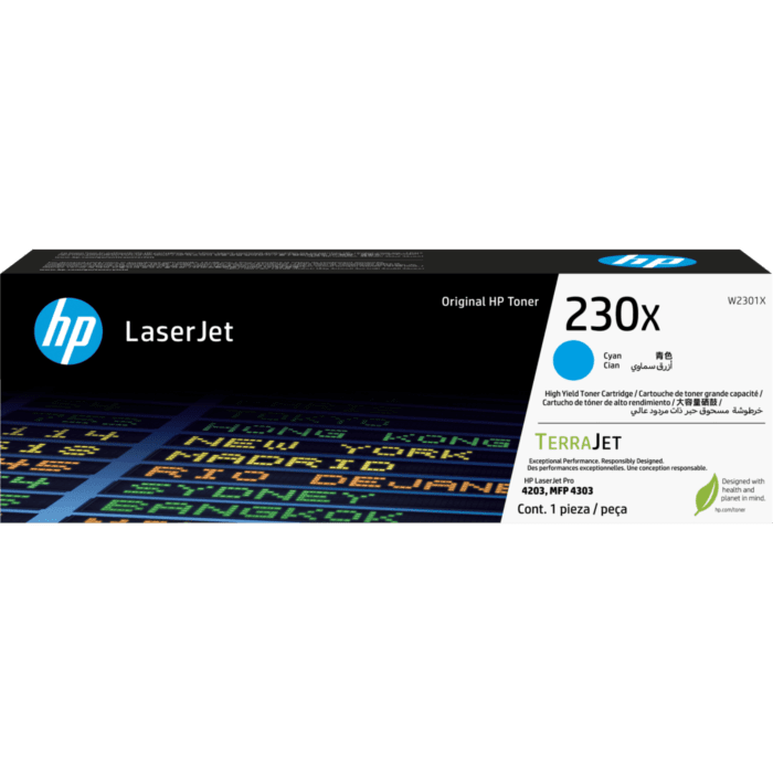 HP 230X Original Toner Cartridge for HP Color LaserJet Pro 4203dn, 4203dw, MFP 4303fdw, MFP 4303dw