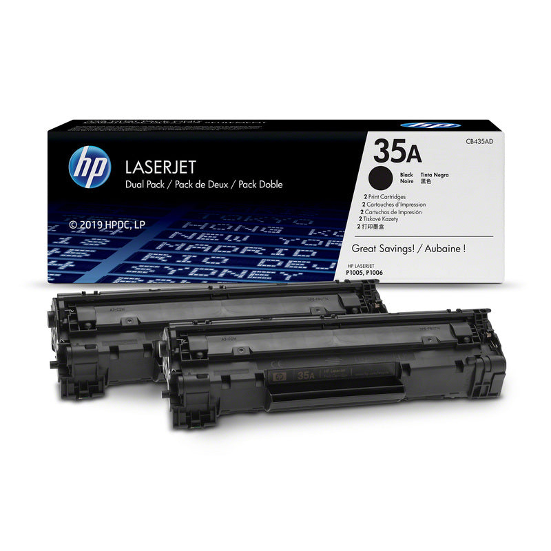 HP 35A 2-pack Original Toner Cartridge for HP LaserJet P1005, P1006 Printer Series