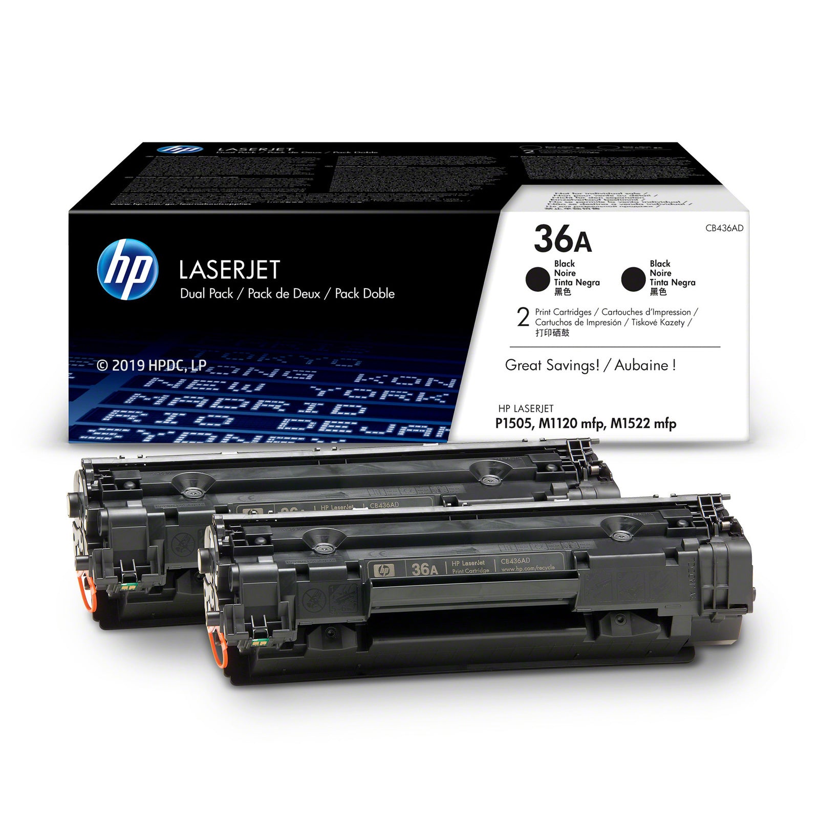 HP 36A 2-pack Original Toner Cartridge for HP LaserJet MFP M1120, MFP M1522, P1505 Printer Series