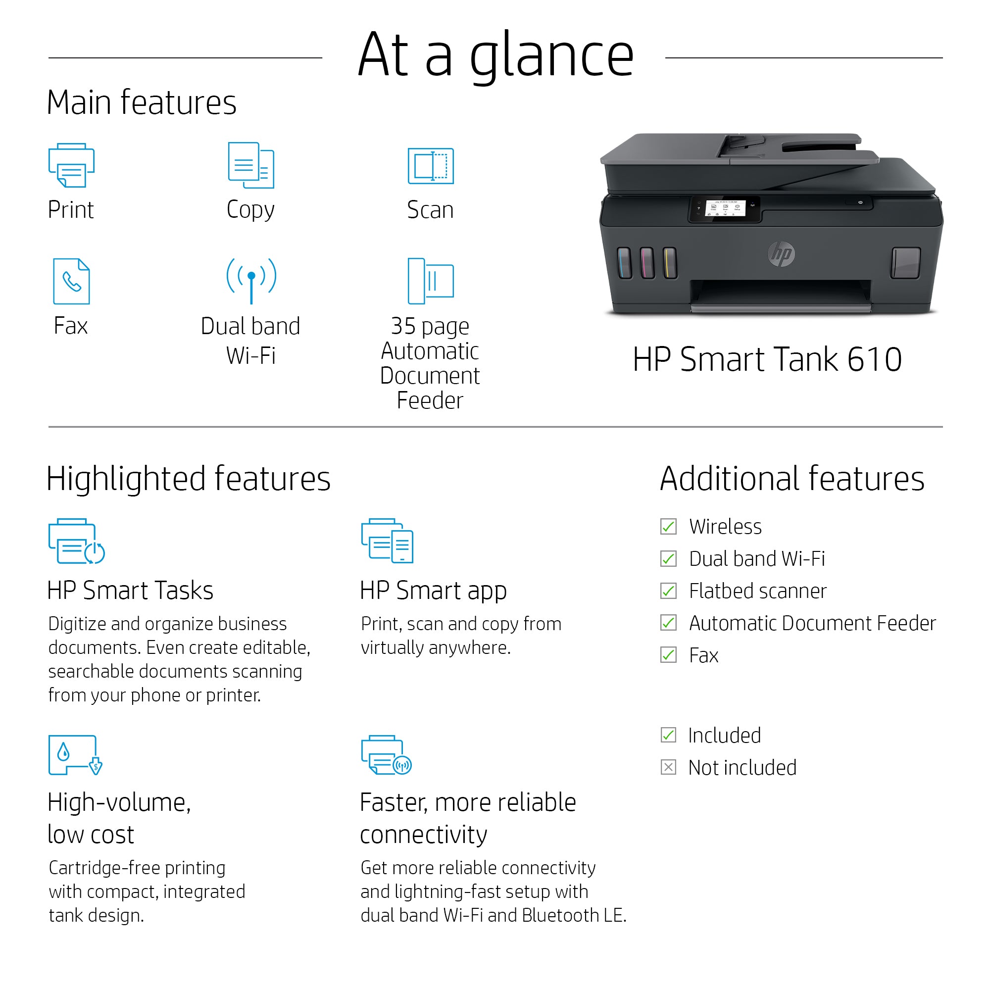 HP Smart Tank 615 Wireless All-in-One Printer