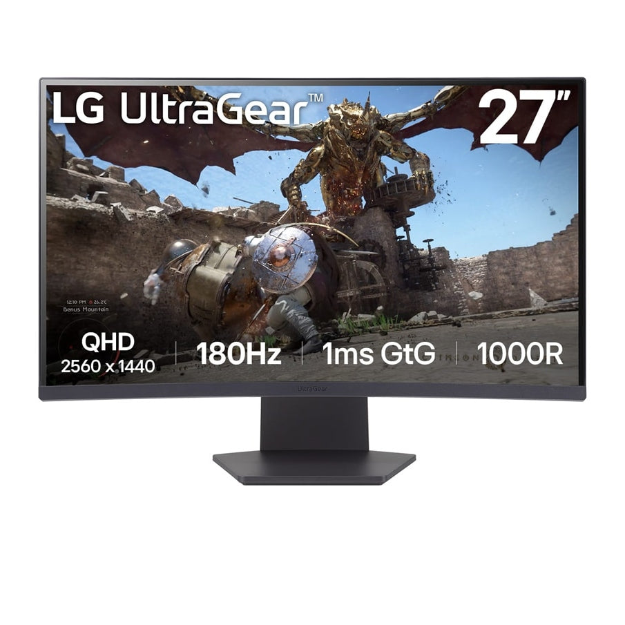 LG UltraGear™ 27GS60QC-B 27&quot; QHD 180Hz Curved Gaming Monitor