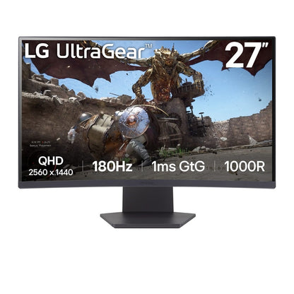 LG UltraGear™ 27GS60QC-B 27&quot; QHD 180Hz Curved Gaming Monitor