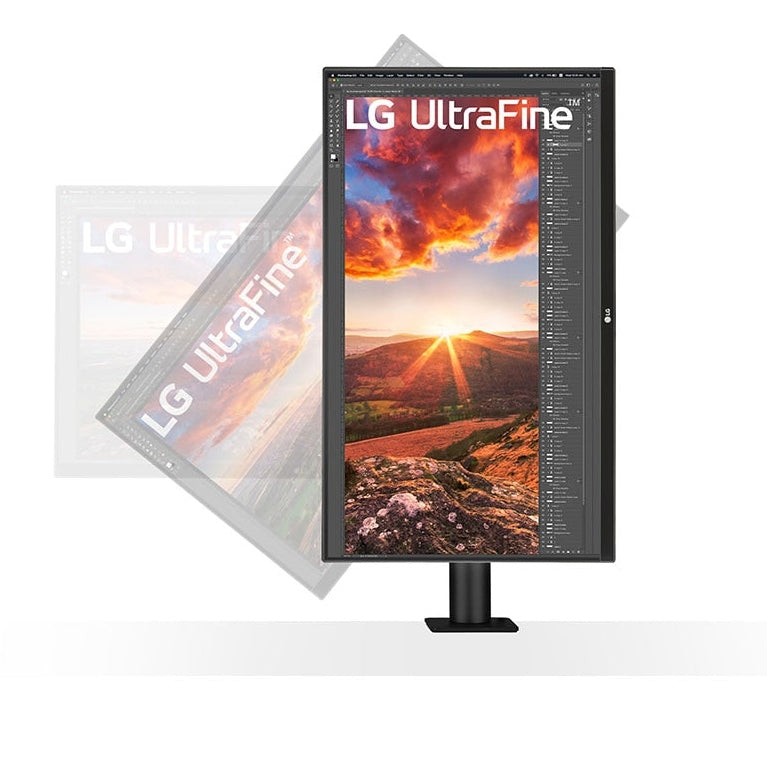 LG UltraFine Ergo UN880 4K UHD IPS Monitor, USB-C 60W, Ergonomic Clamp Stand - DP, HDMI atomoffice