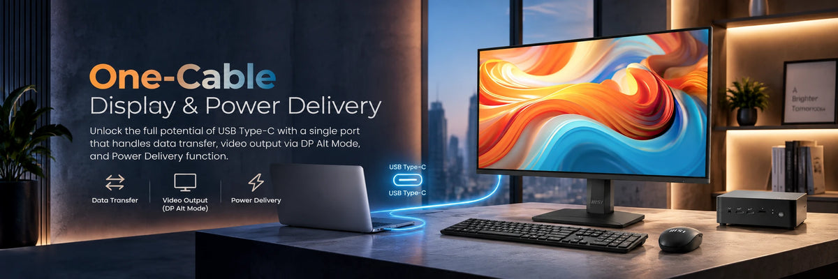 MSI PRO MP242 E14C 24" FHD Monitor, 144Hz IPS, USB-C — view 2