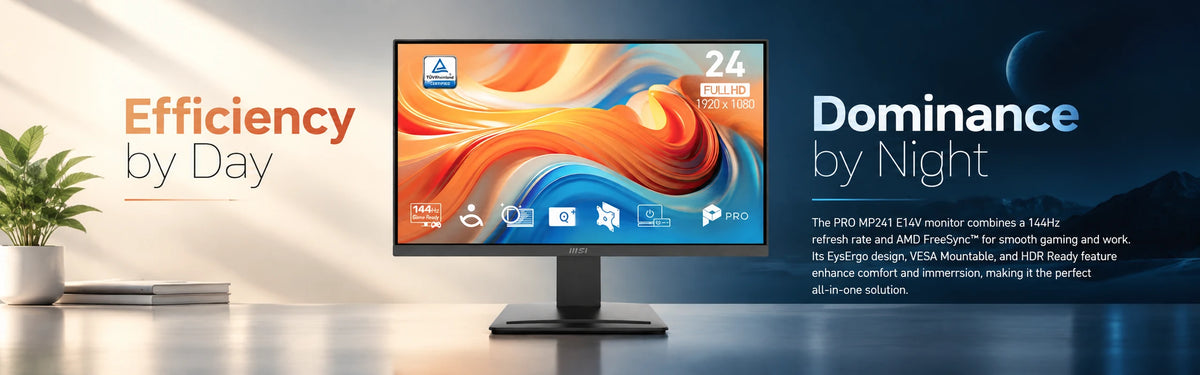 MSI PRO MP241 E14V 24" FHD Monitor, 144Hz VA — view 1