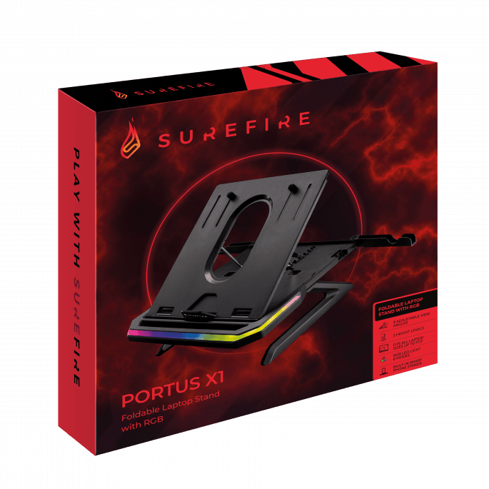 PORTUS X1 GAMING LAPTOP STAND WITH RGB atomoffice