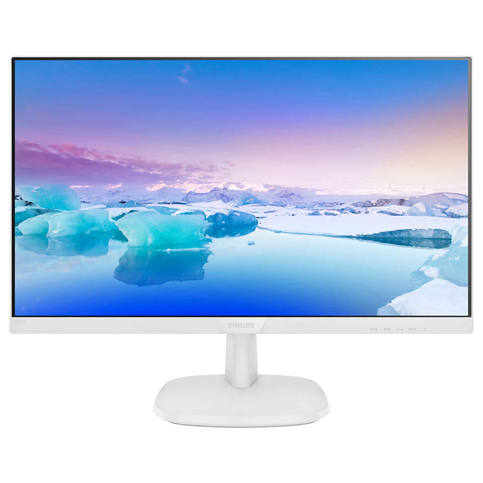Philips 22inch Flat FHD Monitor IPS Panel 75Hz- HDMI, VGA, Speaker, White - 223V7QHAW/89 atomoffice
