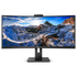 Philips 34" 346P1CRH Curve UltraWide WQHD Monitor VA panel 100Hz- DP, HDMI, USB-C with bulit in Webcam and Speaker atomoffice
