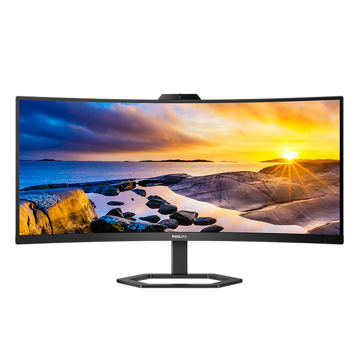 Philips 34" 34E1C5600HE Curve UltraWide WQHD Monitor VA panel 100Hz- DP, HDMI, USB-C with bulit in Webcam and Speaker atomoffice