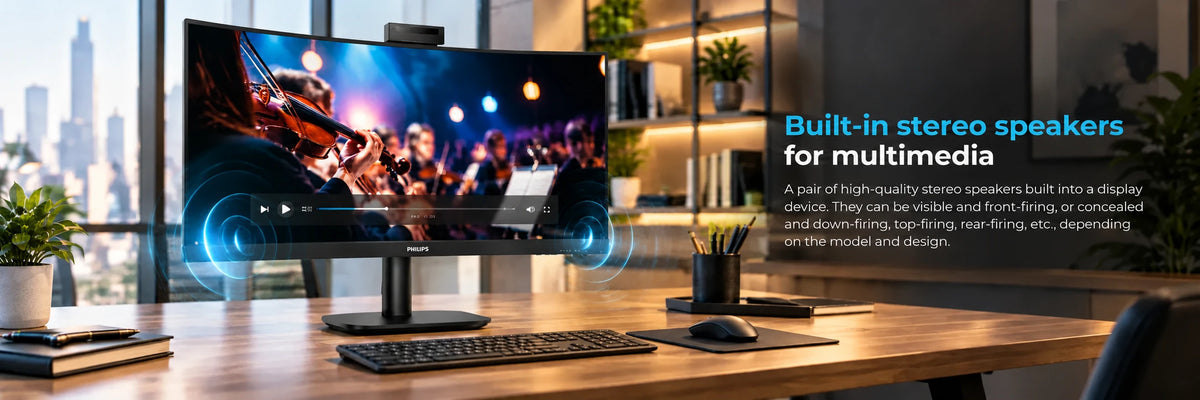 Philips 34B2U3600CH 34" Curved UltraWide WQHD Monitor with USB-C Docking and Pop-up Webcam — view 2