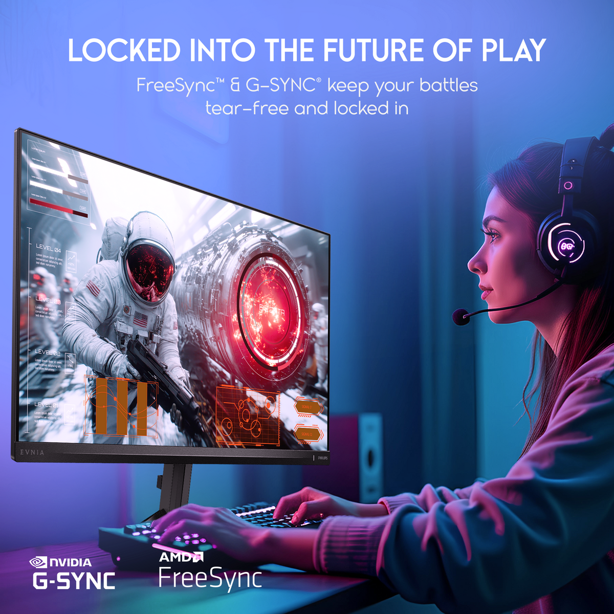 Philips Evnia 27M2N3200L Gaming Monitor, 27" IPS Display, FHD Resolution, 180Hz Refresh Rate, 0.5ms Smart MBR Response Time, AMD FreeSync &amp; NVIDIA G-Sync Technology, Black | 27M2N3200L atomoffice