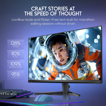 Philips Evnia 27M2N3200L Gaming Monitor, 27&quot; IPS Display, FHD Resolution, 180Hz Refresh Rate, 0.5ms Smart MBR Response Time, AMD FreeSync &amp; NVIDIA G-Sync Technology, Black | 27M2N3200L atomoffice