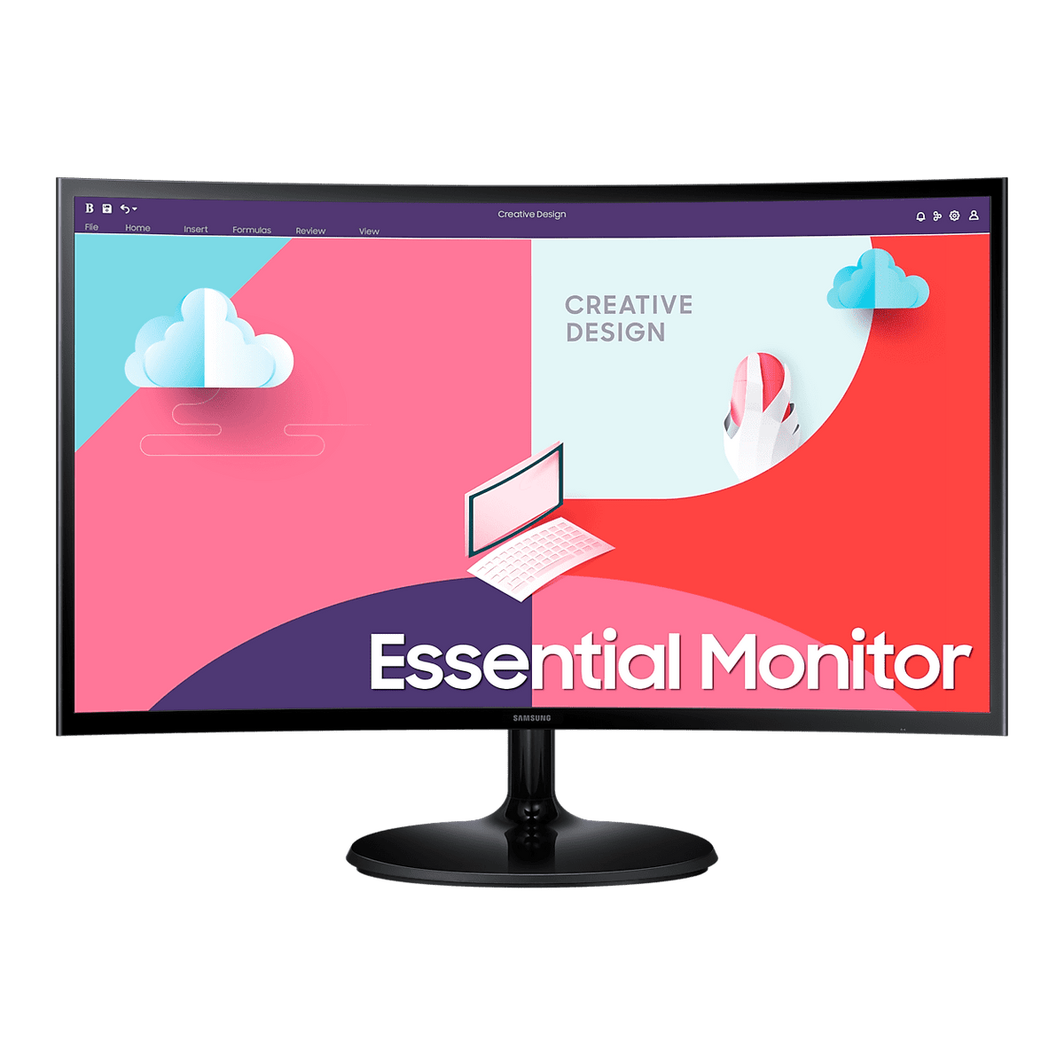 Samsung 24" LS24C360 Curved 1800R FHD Monitor VA panel 75Hz- D-Sub, HDMI atomoffice
