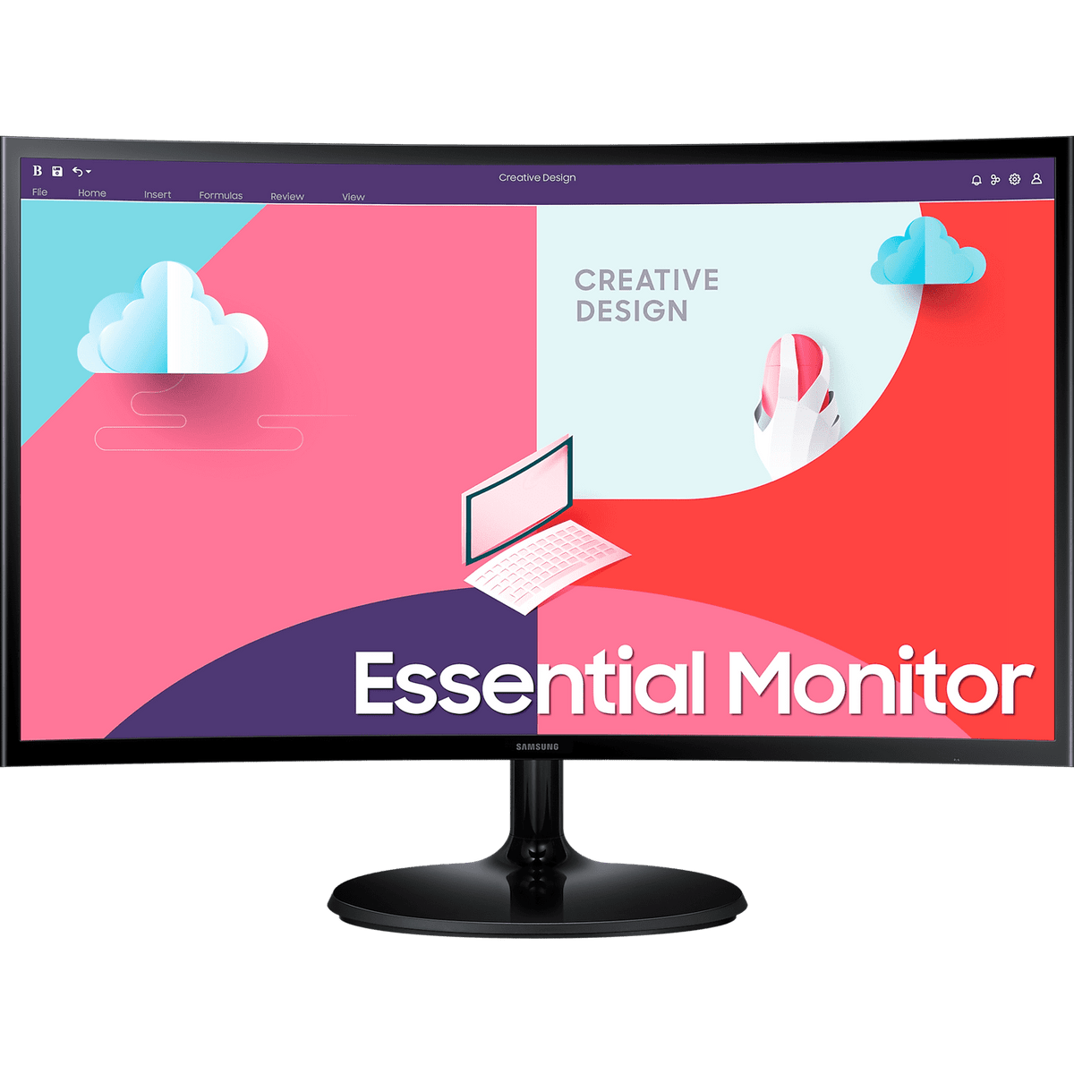 Samsung Essential S3 S36C Curved FHD Monitor, 1800R VA Panel 75Hz, AMD FreeSync - HDMI, D-Sub atomoffice
