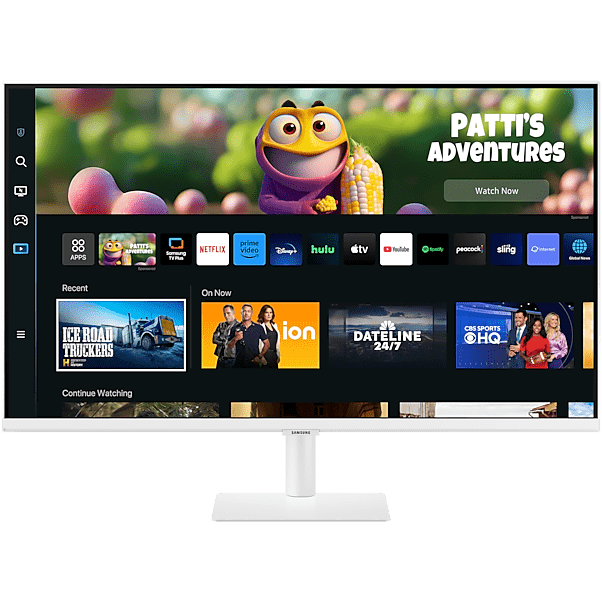 Samsung Smart Monitor M5 M50C FHD Flat Monitor, VA Panel, Smart TV Apps, Wi-Fi - HDMI, USB, White atomoffice