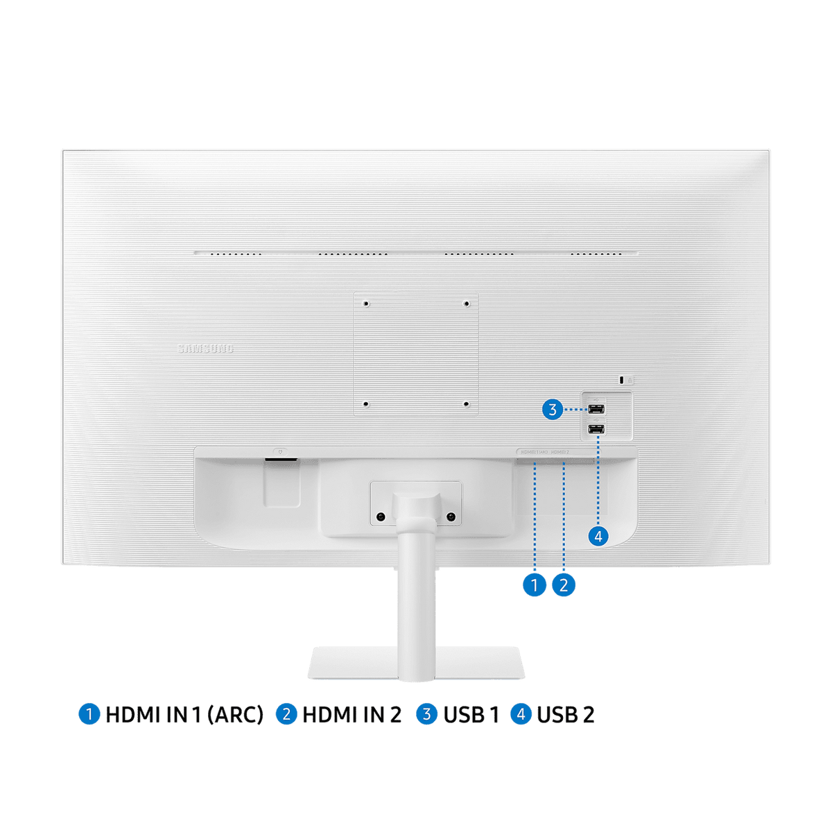 Samsung Smart Monitor M5 M50C FHD Flat Monitor, VA Panel, Smart TV Apps, Wi-Fi - HDMI, USB, White atomoffice