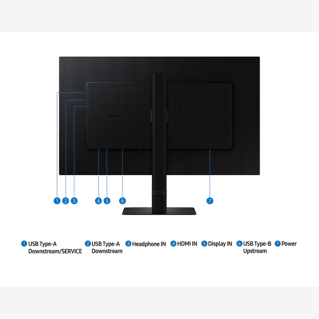 Samsung ViewFinity S6 S60D QHD Flat Monitor, IPS 100Hz, HDR10 - HDMI, DisplayPort, USB Hub atomoffice