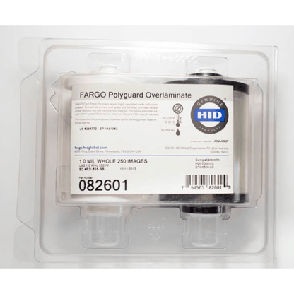HID FARGO 082601 / 82601 PolyGuard Overlaminate | 1.0 mil Clear, 250 Count - for DTC4500e, DTC1500 &amp; HDP5000 atomoffice