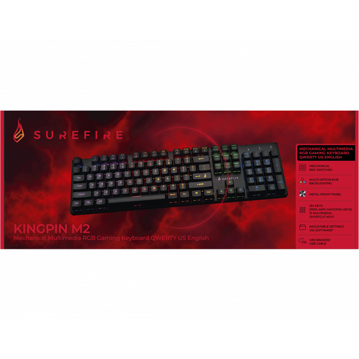 SureFire KingPin M2 Mechanical Gaming RGB Keyboard QWERTY US English