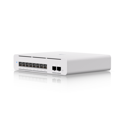 Ubiquiti UniFi Switch Pro XG 8 PoE, 8 x 10 GbE PoE++, 2 x 10G SFP+, 155W PoE, Layer 3, Desktop or Wall atomoffice