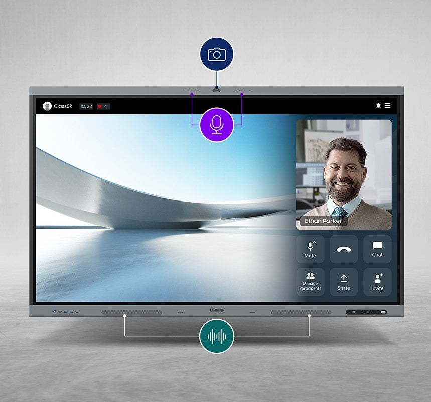 Samsung WAFX-P Series 4K Interactive E-Board, Built-in 48MP Camera, Android 15 EDLA, OPS Slot